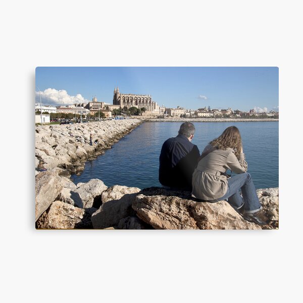 View of the Cathedral from a spot in Palma harbour Metal Print