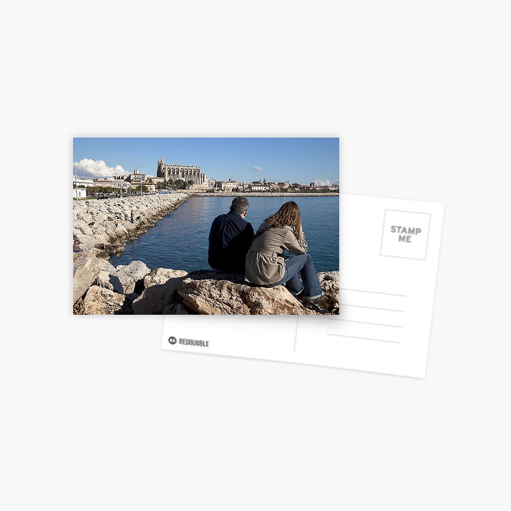 View of the Cathedral from a spot in Palma harbour Postcard