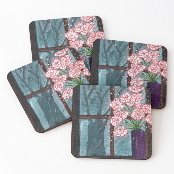 Item preview, Carnations in Rainy Window designed and sold by JoyMurray.