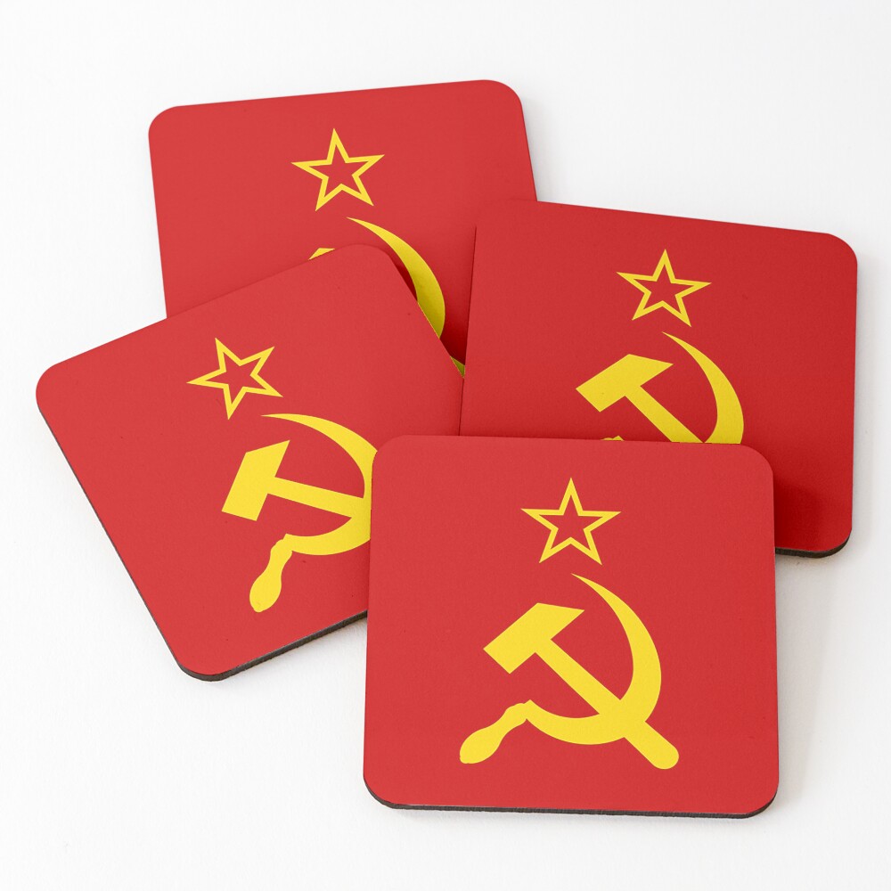 Soviet Union Flag Gifts, Masks, Stickers & Products Coasters (Set of 4)