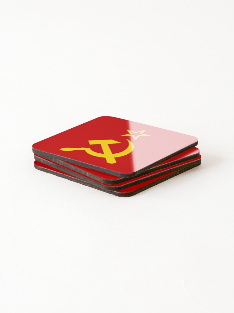 Alternate view of Soviet Union Flag Gifts, Masks, Stickers & Products Coasters (Set of 4)