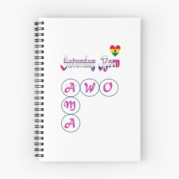 Item preview, Saturday Born Ghanaian Female Names in pink  designed and sold by WhoWeAre.