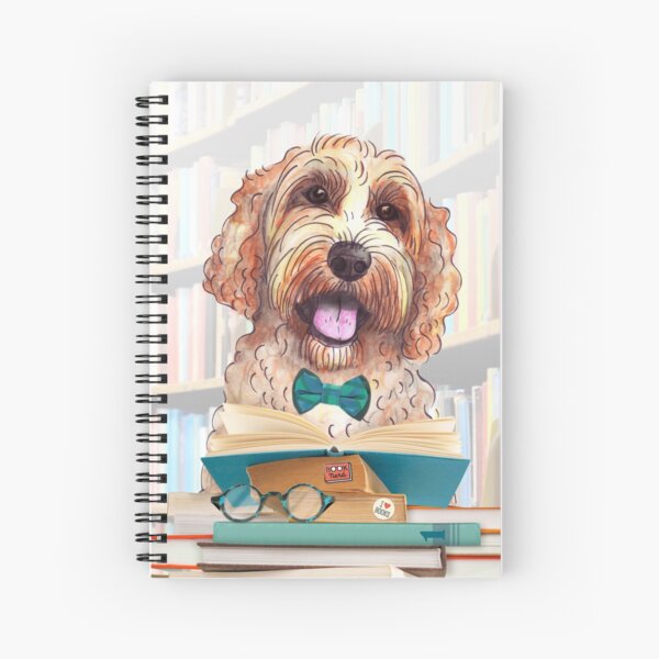 Item preview, BAILEY reading doodle @baileyourlabradoodle designed and sold by BridgetDoodles.
