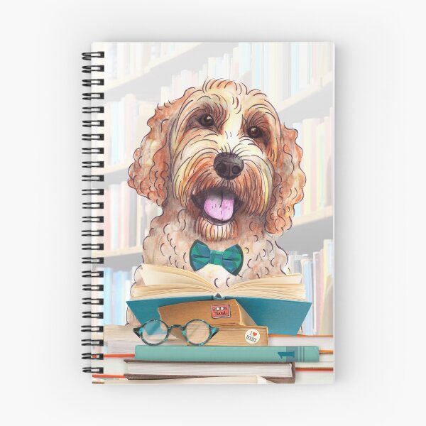 Item preview, BAILEY reading doodle @baileyourlabradoodle designed and sold by BridgetDoodles.