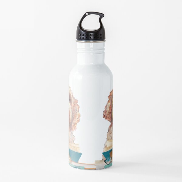 BAILEY reading doodle @baileyourlabradoodle Water Bottle
