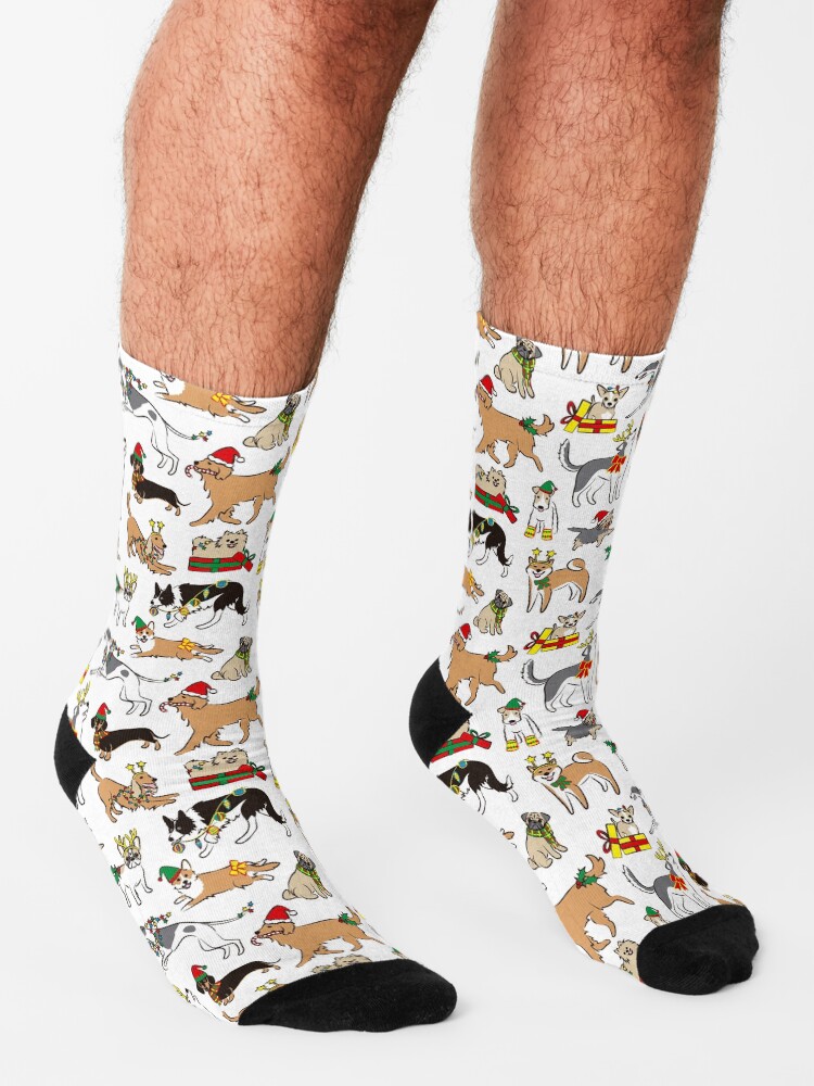 "Christmas Dogs" Socks by AnaAnaDesign Redbubble