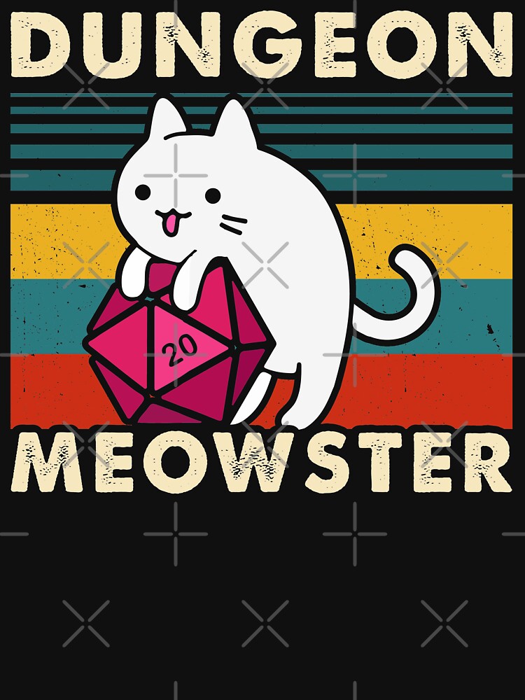 Dungeon Meowster Divertido DnD Tablero Gamer Cat D20 de monsterclub