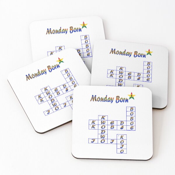 Item preview, Monday Born Ghanaian Male Names in blue designed and sold by WhoWeAre.