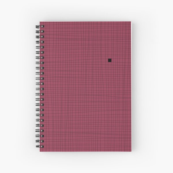 Red Plum and Black Grid - Something's missing Spiral Notebook