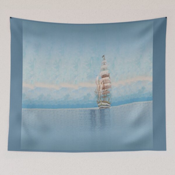 Item preview, Distant Ship on the Wide Open Sea designed and sold by WatersEdgeGal.