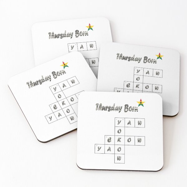 Item preview, Thursday Born Ghanaian Male Names in black and white designed and sold by WhoWeAre.