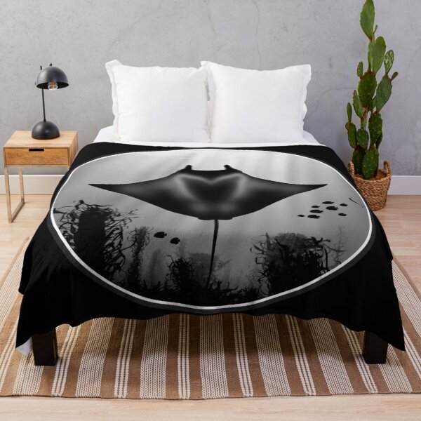 Item preview, I love diving. Manta rays and fish. Black and White. designed and sold by NicGrayGraphic.