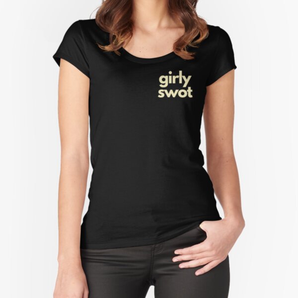 Girly Swot in Cream Fitted Scoop T-Shirt