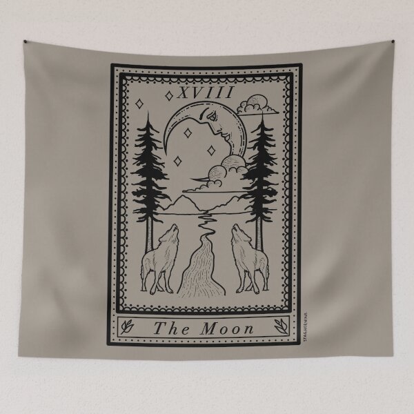 Item preview, The Moon Tarot Card designed and sold by StagHornINK.