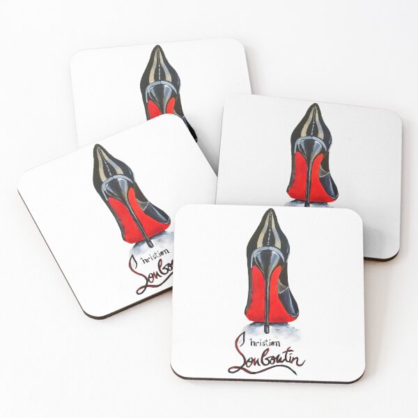 Classic Red Bottom Christian Louboutin High Heel Coasters (Set of 4)