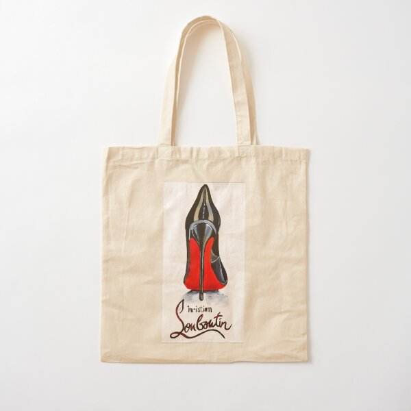 Classic Red Bottom Christian Louboutin High Heel Cotton Tote Bag