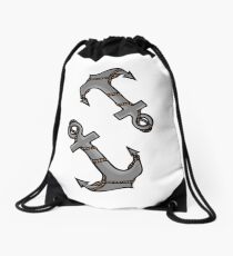Anchor & Rope Art Drawstring Bag