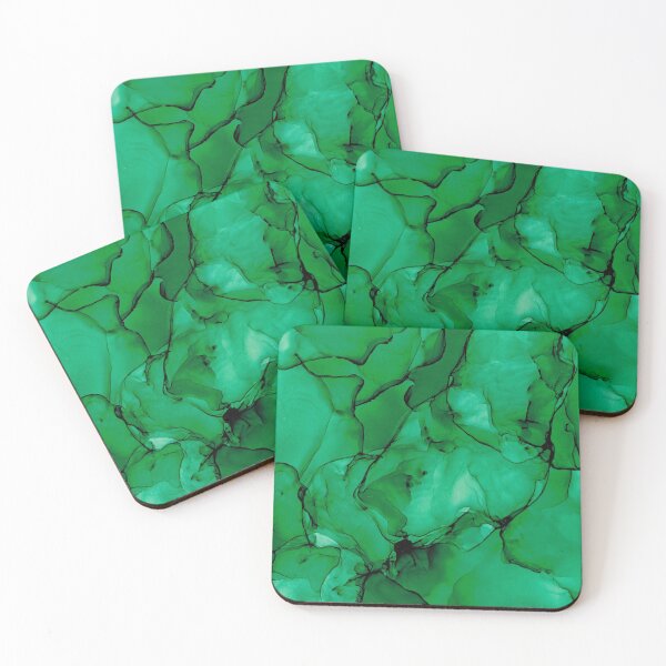 Item preview, Deep Green Abstract: Original Alcohol Ink Painting designed and sold by herzart.