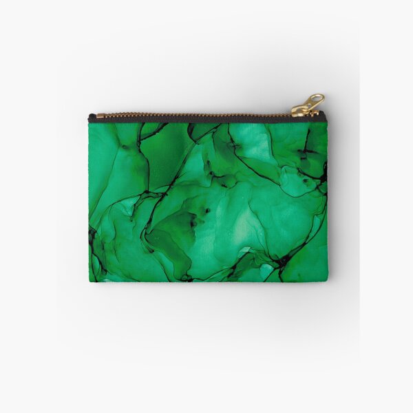 Item preview, Deep Green Abstract: Original Alcohol Ink Painting designed and sold by herzart.