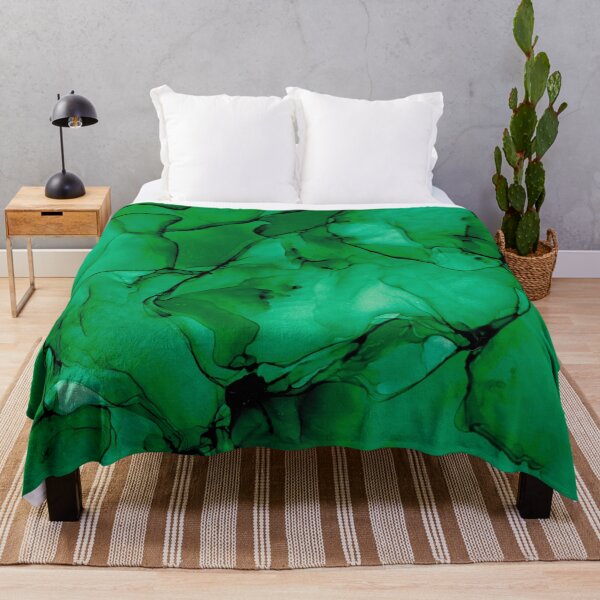 Item preview, Deep Green Abstract: Original Alcohol Ink Painting designed and sold by herzart.