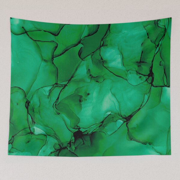 Item preview, Deep Green Abstract: Original Alcohol Ink Painting designed and sold by herzart.