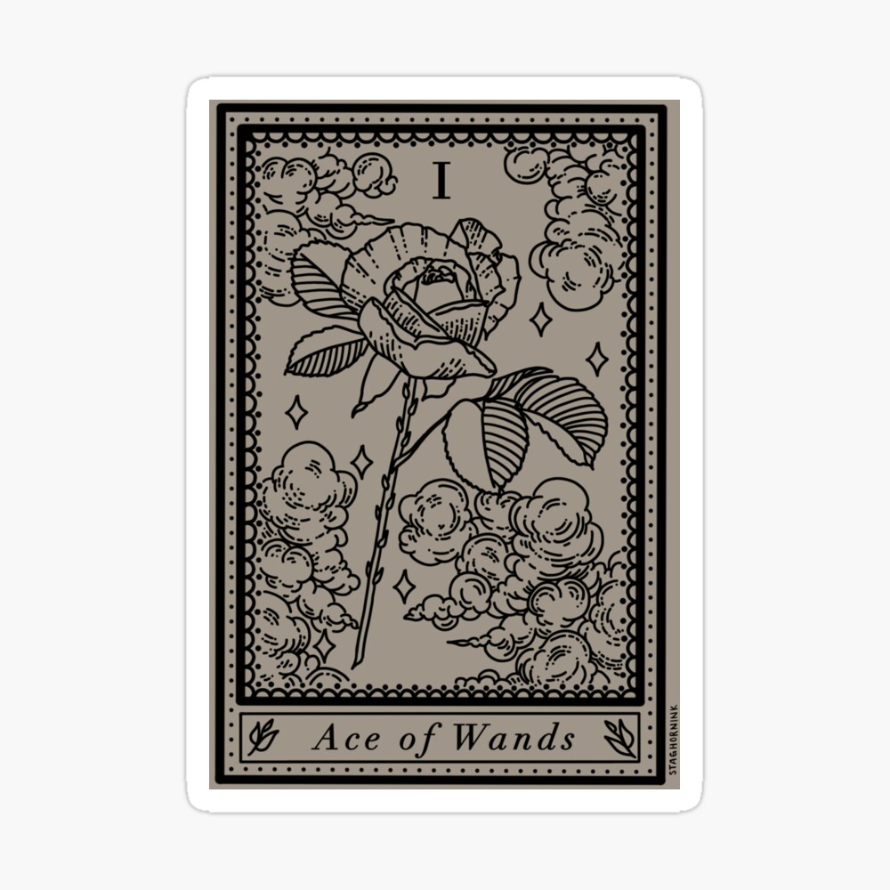 Ace of Wands Tarot Card" Art Print Sale by StagHornINK | Redbubble