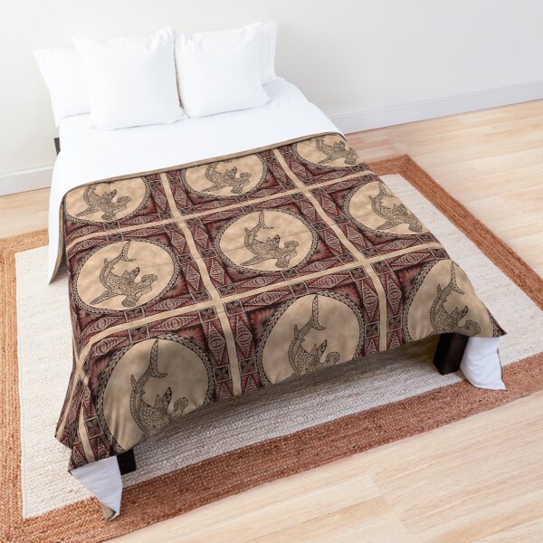 Polynesian influenced Hammerhead Shark Comforter