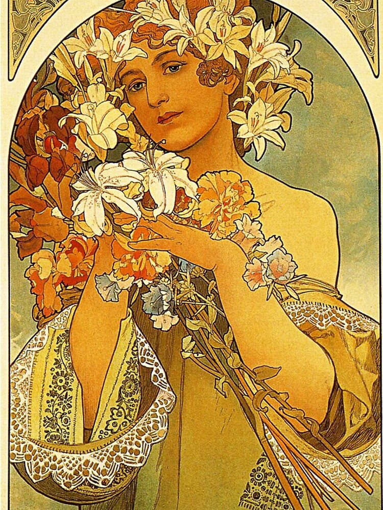 Thumbnail 4 of 4, iPhone Case, Flower - Mucha designed and sold by RBEnt.