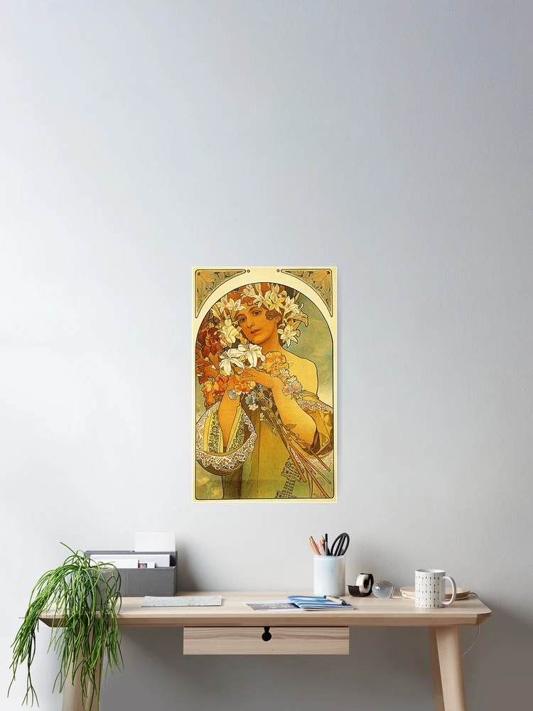 Thumbnail 2 of 3, Poster, Flower - Mucha designed and sold by RBEnt.