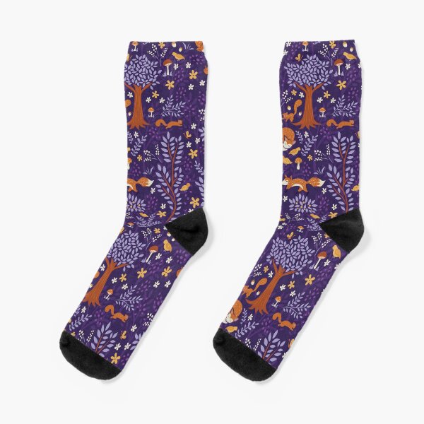 Item preview, Foxes Playing in a Purple Forest designed and sold by latheandquill.