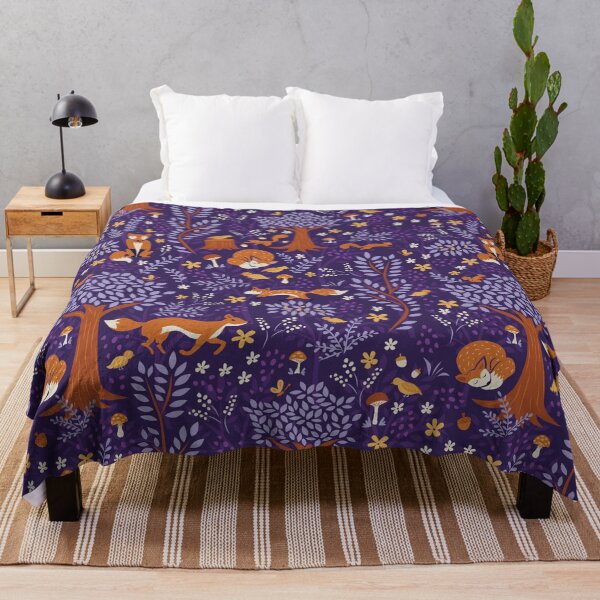 Item preview, Foxes Playing in a Purple Forest designed and sold by latheandquill.