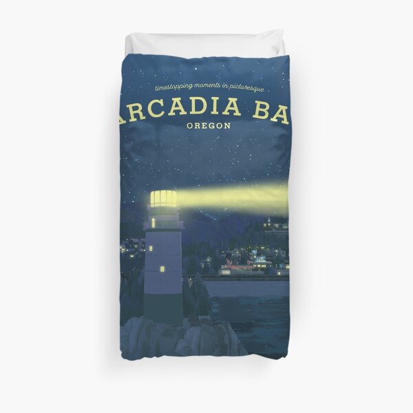 Life is Strange - Arcadia Bay Travel Poster (Night) Duvet Cover