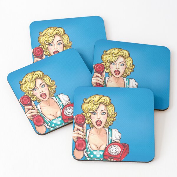 Item preview, Woman on phone - Pop Art designed and sold by Taz-Clothing.