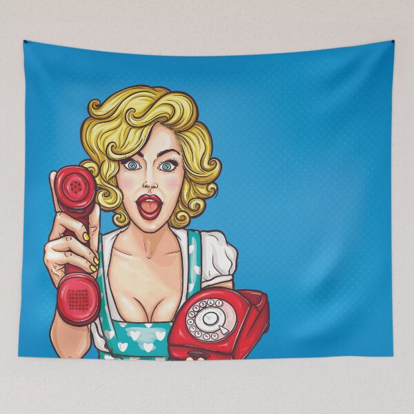 Item preview, Woman on phone - Pop Art designed and sold by Taz-Clothing.
