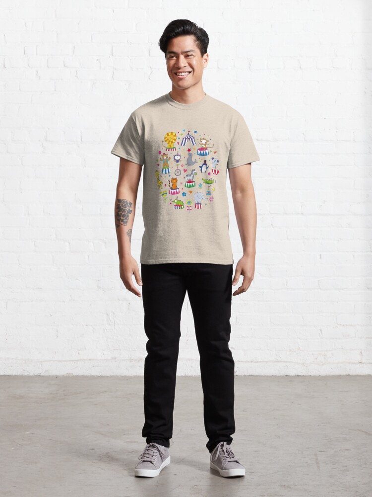 Alternate view of Circus Animal Alphabet - multicoloured on cream - Cute animal pattern by Cecca Designs Classic T-Shirt