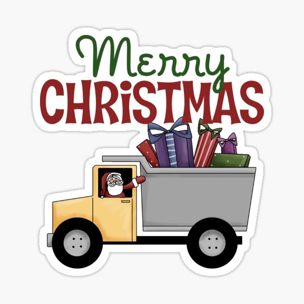 Merry Christmas Truck Driver Sticker