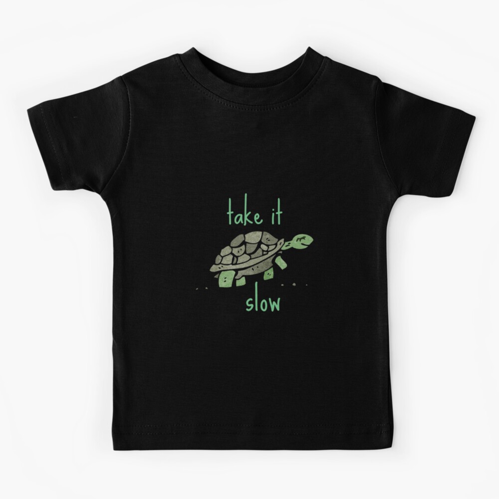 Take It Slow Retro Turtle Graphic T-Shirt  Cool Mindfulness T-Shirt -  Solid Threads