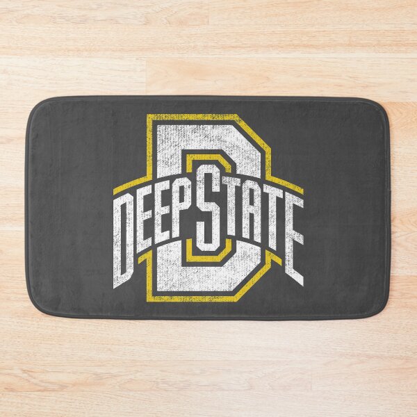 Item preview, Deep State University - white-yellow Worn logo on grey designed and sold by Clandestocracy.