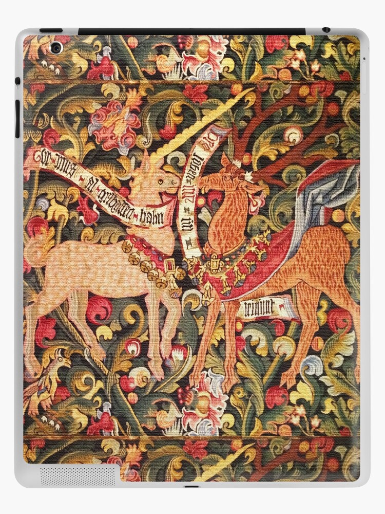 Unicorn Dragon Lion Stag And Other Animals Floral Medieval Tapestry Ipad Case Skin By Bulganlumini Redbubble