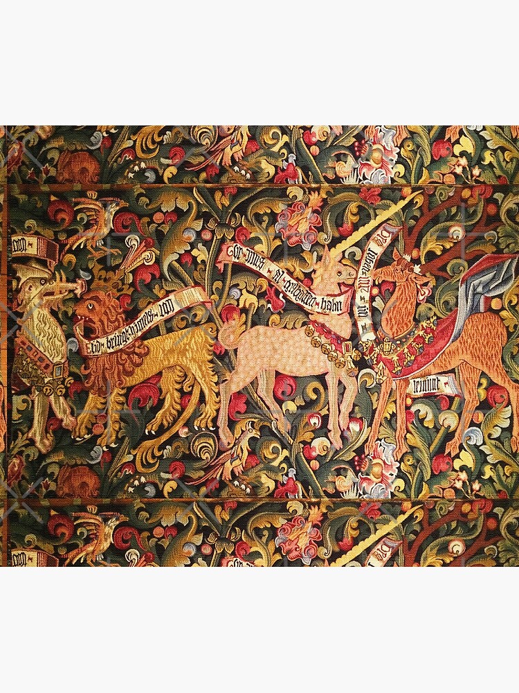 UNICORN;DRAGON,LION,STAG AND OTHER ANIMALS Floral Medieval