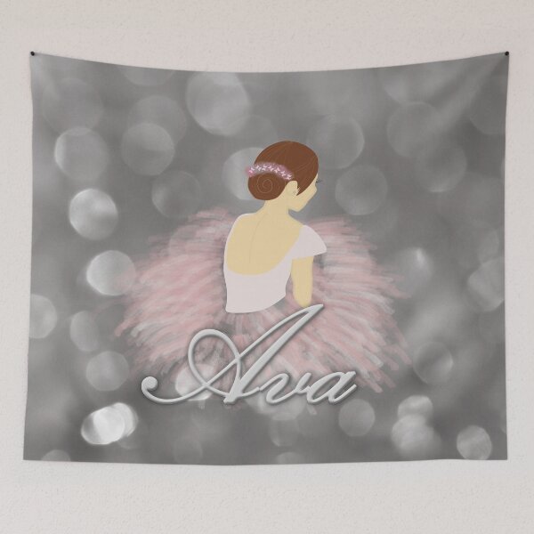 Item preview, Brunette Ballerina Girl Personalized Name Ava designed and sold by umeimages.