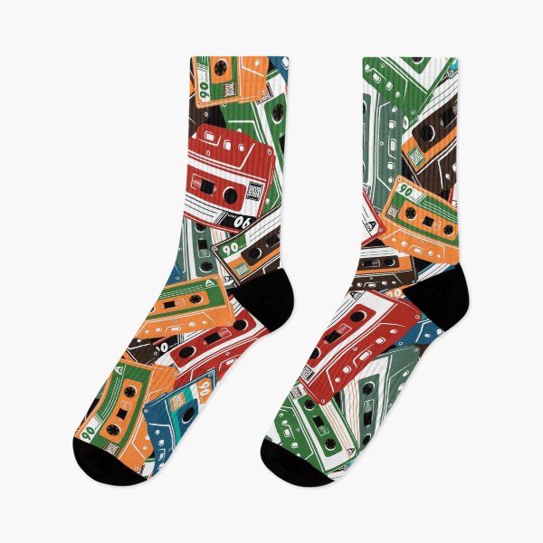 Item preview, Vintage Retro Skull Old School Classic Hip Hop Cassette Tapes Color Pattern designed and sold by RetroSkullArt.