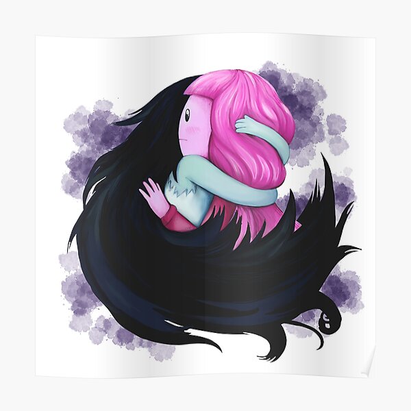 Bubbline hug from episode - come along with me (adventure time fan art) Poster