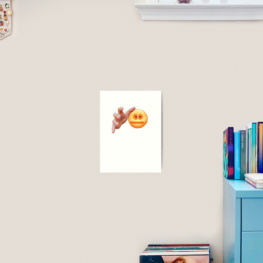 Hands Grabbing Meme Screen Reaching Cursed Emoji Art Print By Awbult Redbubble