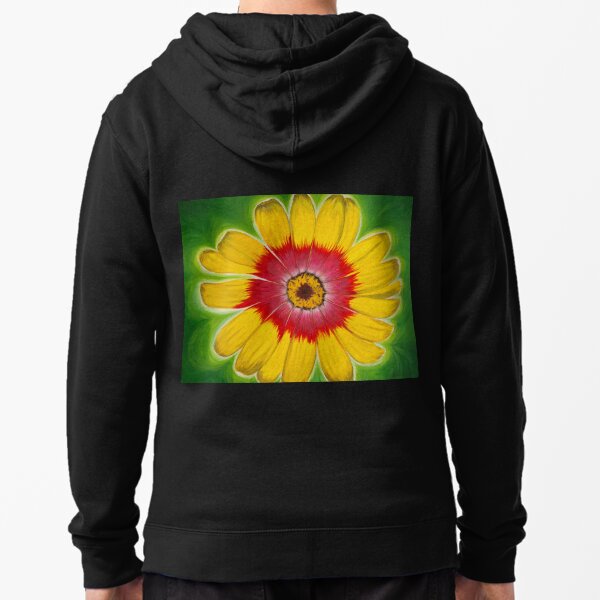 Psychedelic Zinnia #1 Zipped Hoodie