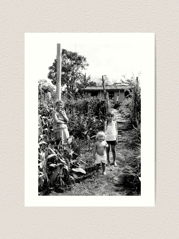 Alternate view of On a bike in Cuba - Family at the Roadside Art Print