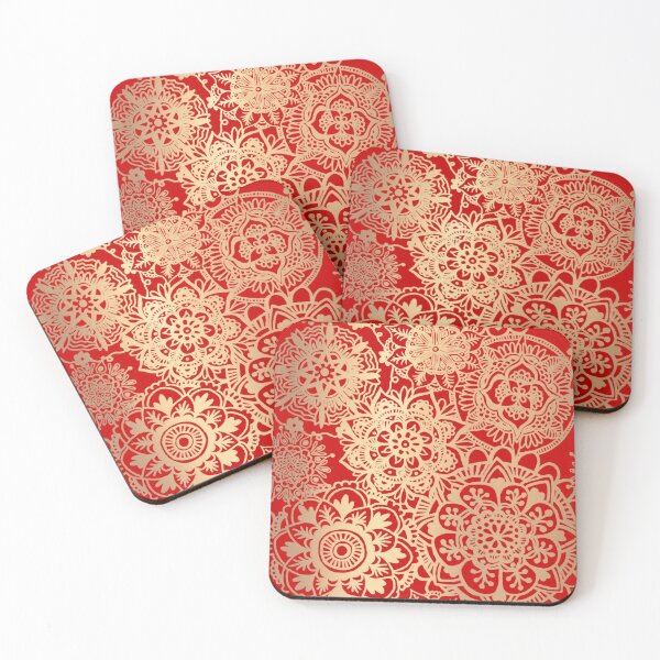 Item preview, Red and Gold Mandala Pattern designed and sold by Julie Erin Designs.