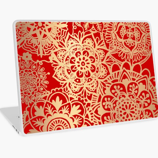 Aperçu de l'œuvre Motif de mandala rouge et or créée et vendue par Julie Erin Designs.