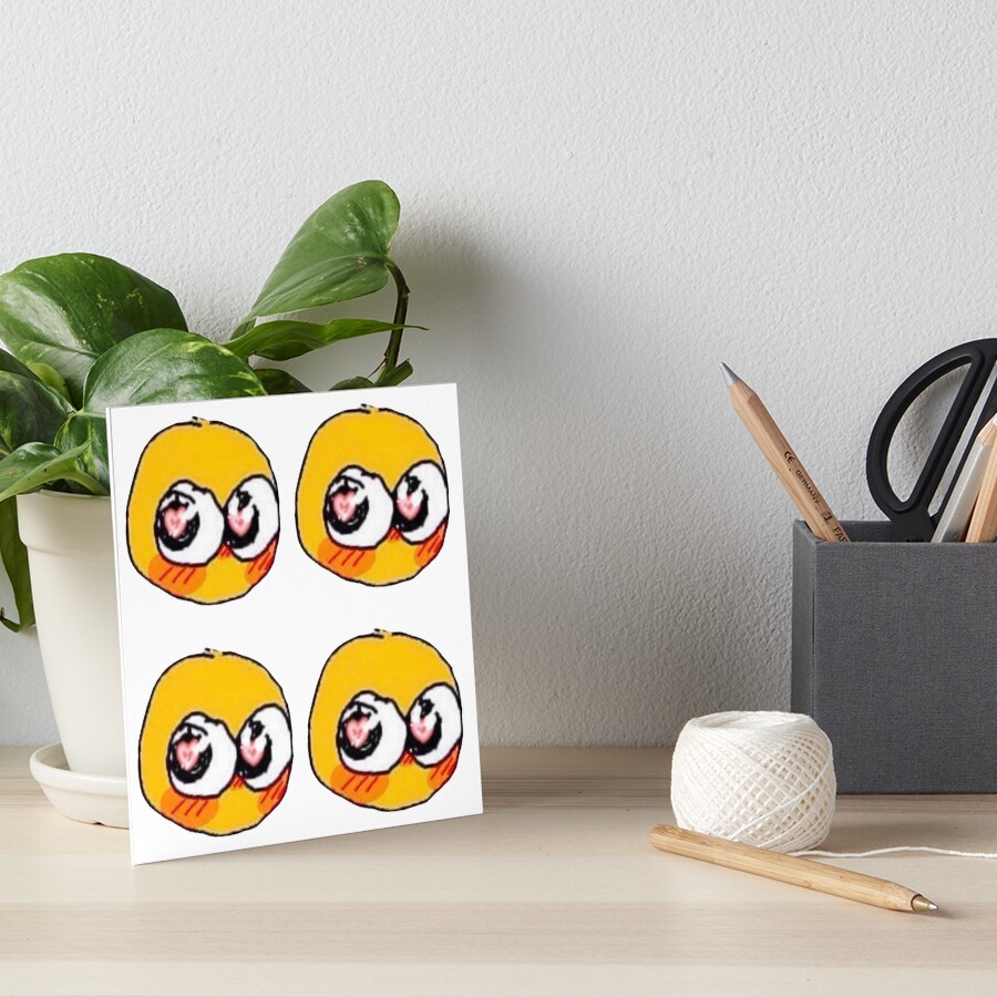 "Heart Eyes Cursed Emoji" Art Board Print for Sale by lovetteworks