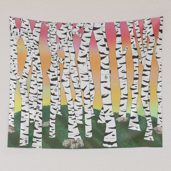 Item preview, Birch Trees at Sunset designed and sold by BernadetteG.